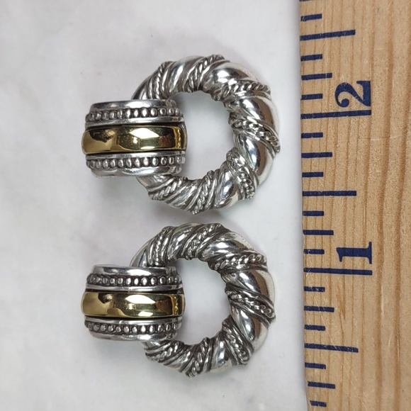 Brighton Two-Tone Door Knocker Earrings - Picture 3 of 6